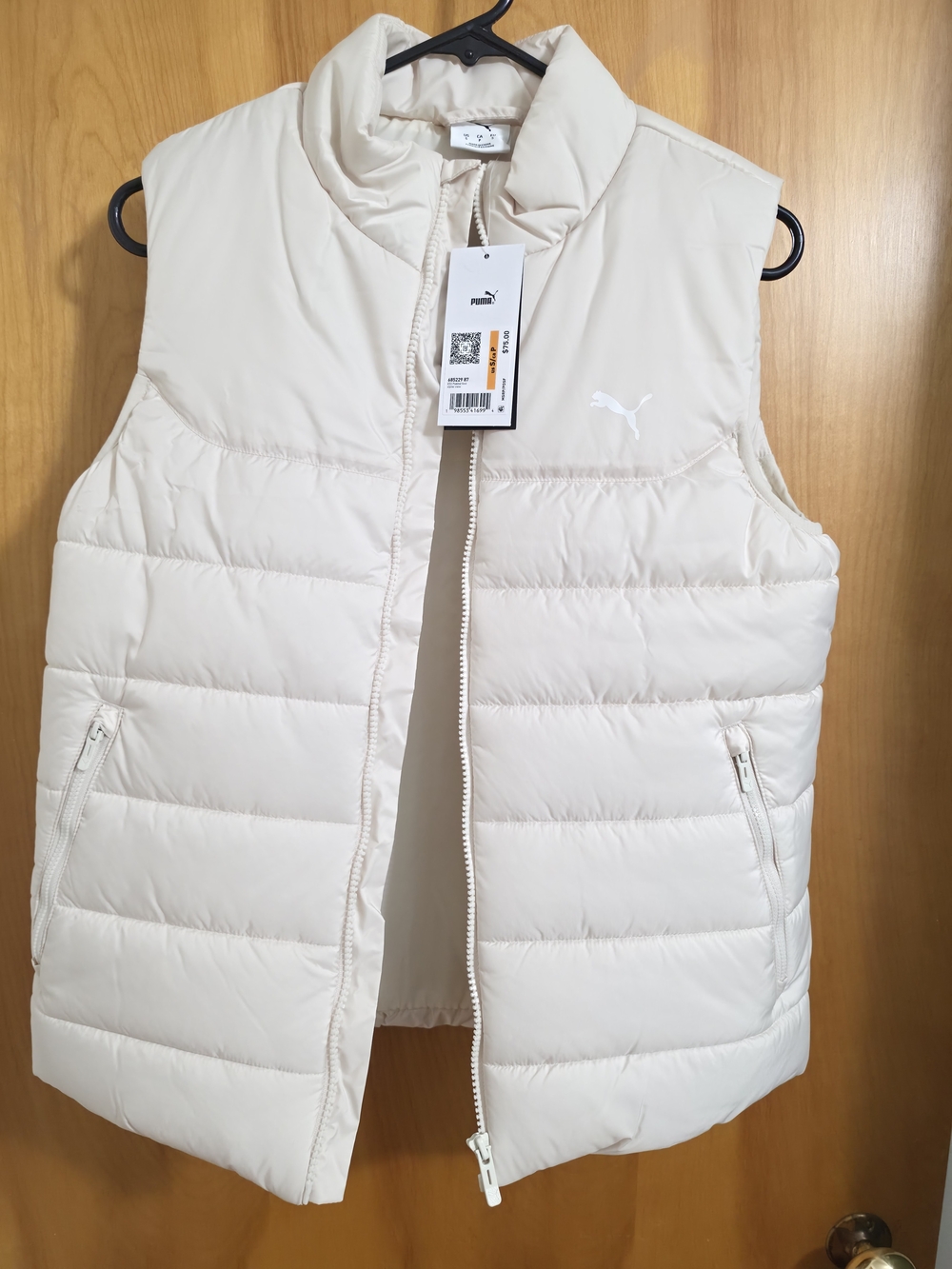 Puma Women Cream Quilted Puffer Vest